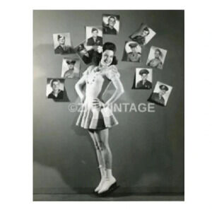 Vtg 1944 WWII Ice-Ca "Pets" ICE SKATING Pin Ups Girls 8X10 Photo #31 Art Work